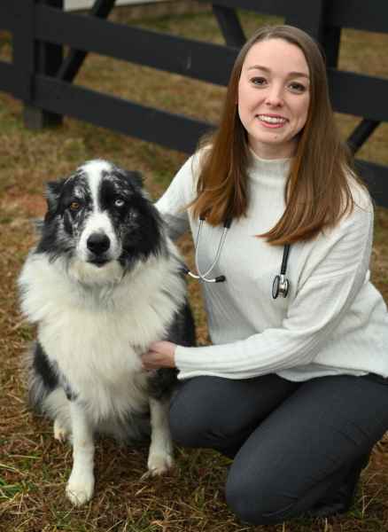 Dr. Allison Lecuyer with dog